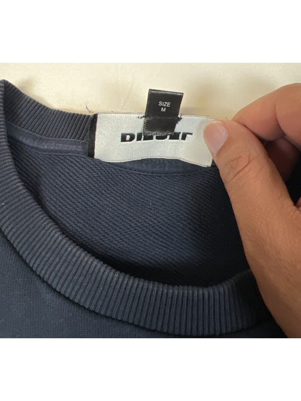 Diesel Men's M Blue Logo Patch Long Sleeve Crewneck Sweatshirt - Picture 4 of 11